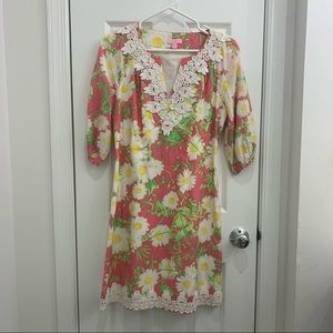Lilly Pulitzer Pink and White Floral Shift Sz 2